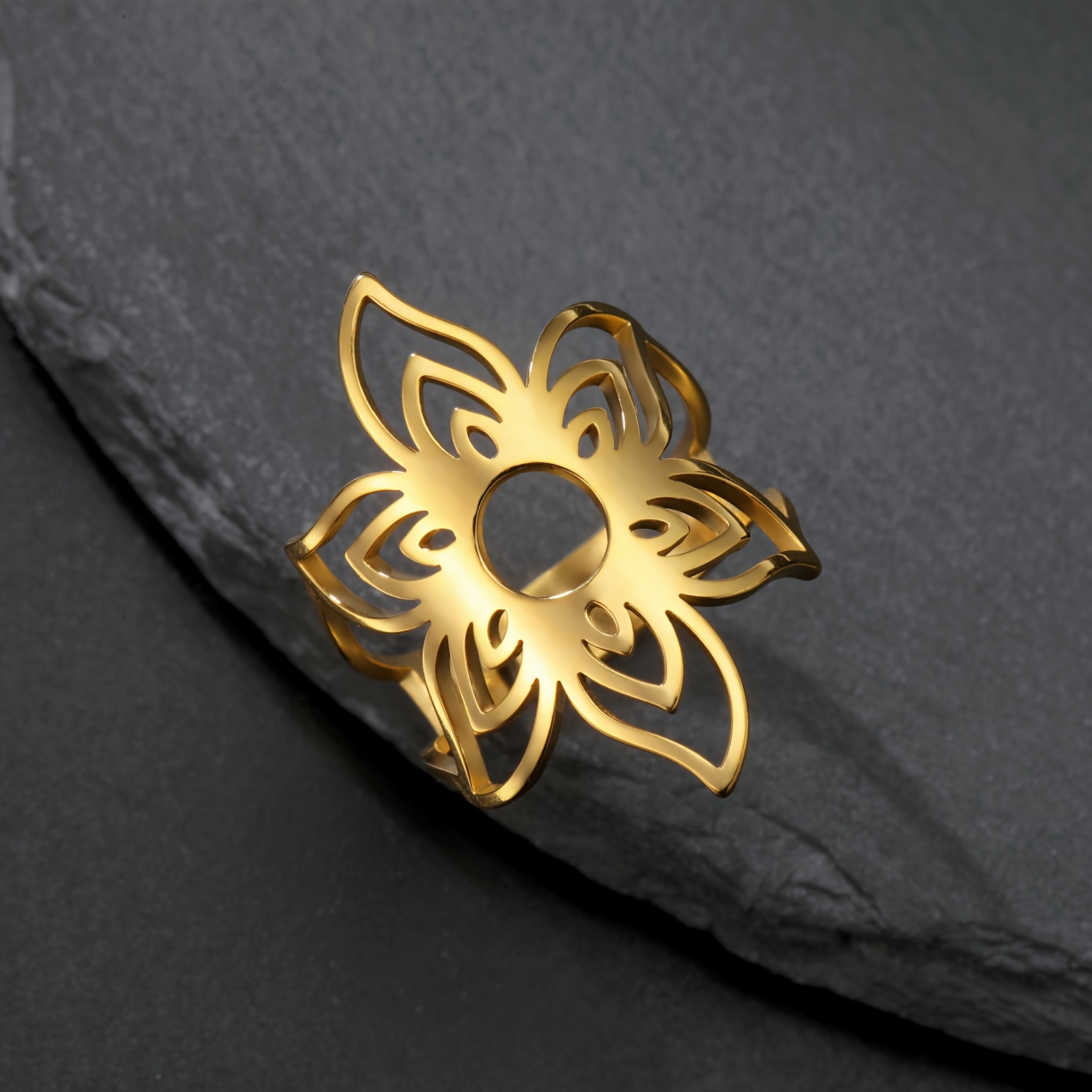 Unisex Three-Layer Petal Adjustable Ring, Gift for Him & Her
